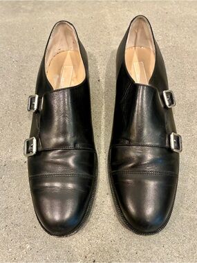 Michael Kors Black Double Monk Strap Leather Dress Shoes - Women